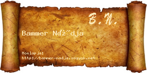 Bammer Nádja névjegykártya